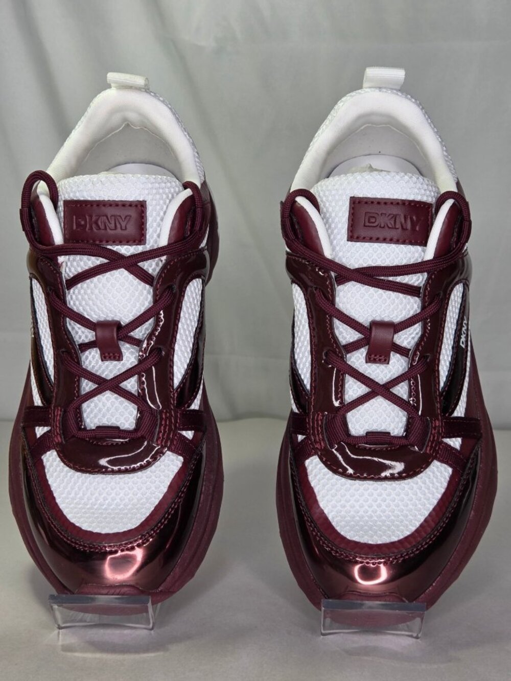 DKNY Women's Juna Lace-Up Sneakers - Burgundy, Size: 7 - Picture 2 of 6